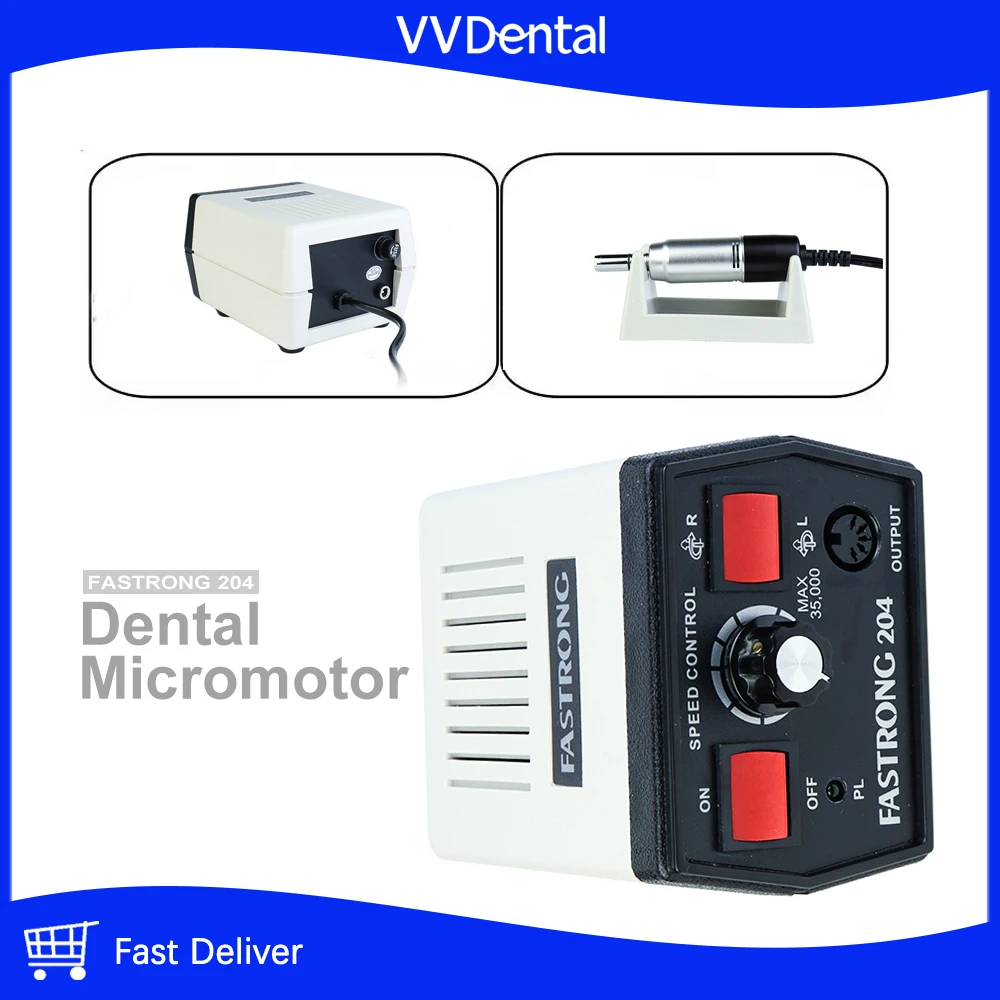 

VVDental Dental Electric Micro Motor Strong 204 Motor +108E Handle 35000 RPM Low Speed Handpiece Dental Motor Equipment