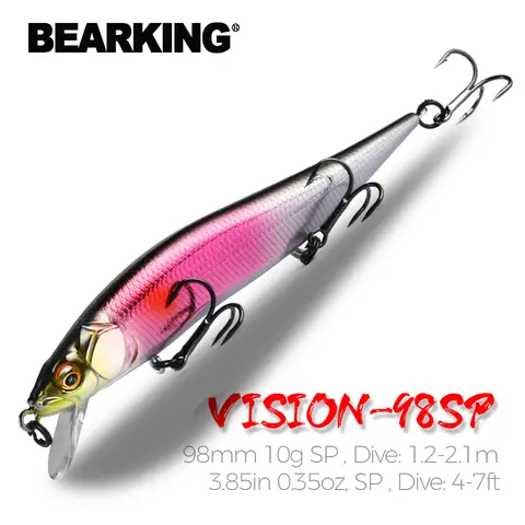 Professional Minnow Wobbler Lures 9.8cm 10g bearking
