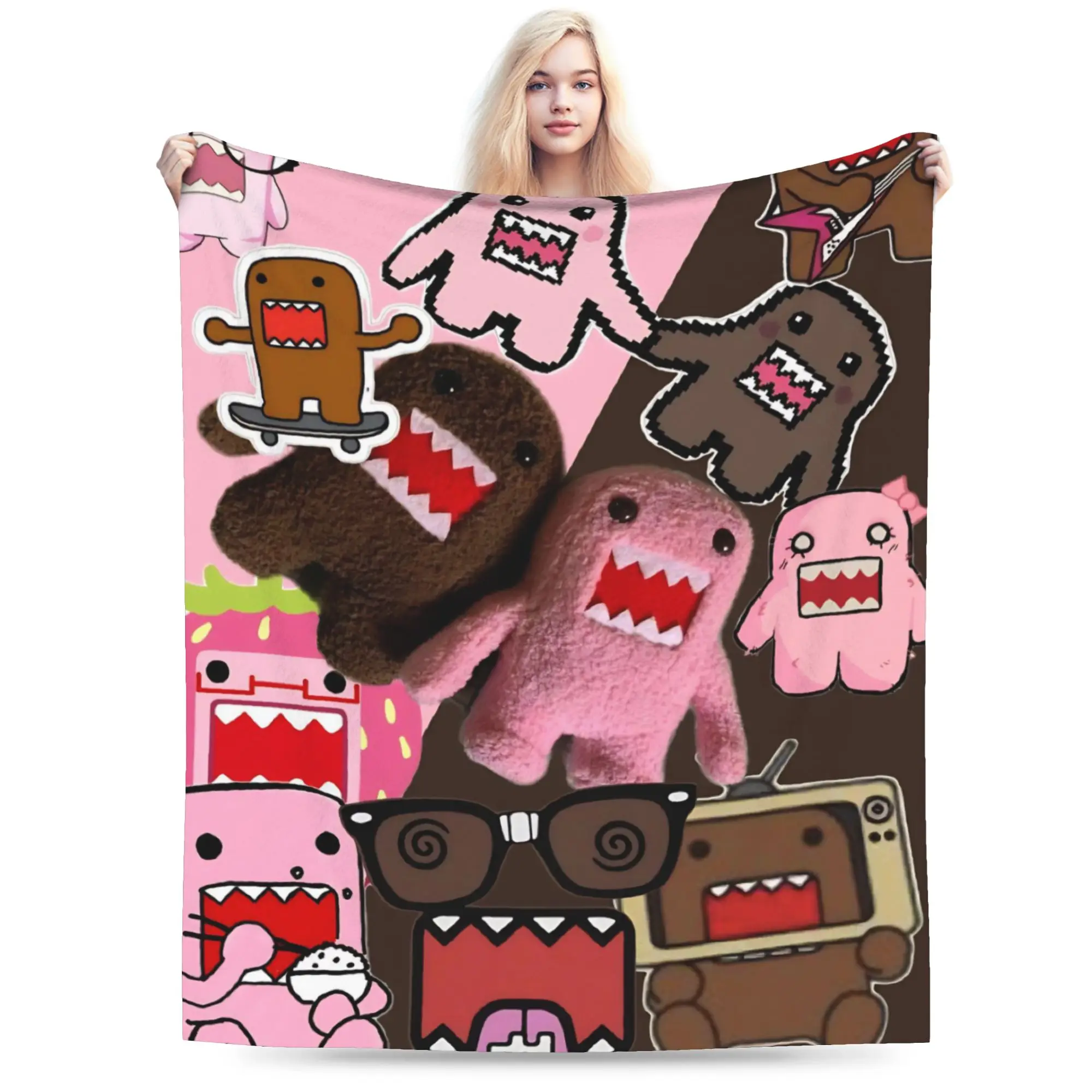 Domo Kun Printed Blanket For Men Women Warm Cozy Fluffy  Throw Blankets for Couch 50x60 Inches Multiple Sizes