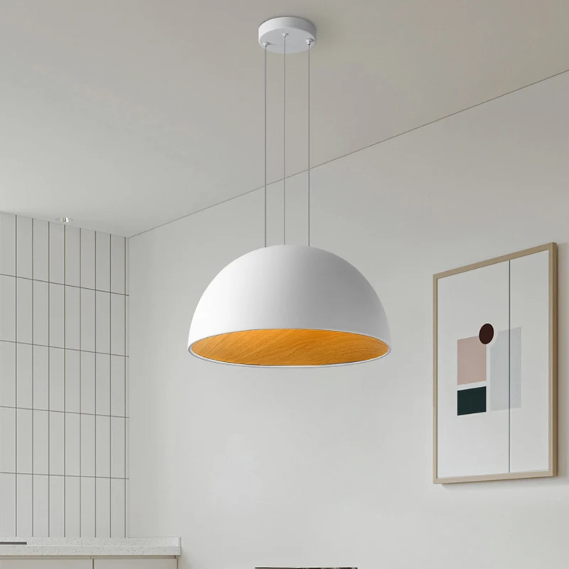 Lampadario per sala da pranzo moderno stile wabi-sabi minimalista venatura del legno homestay camera da letto tavolo da pranzo lampadario a LED a testa singola