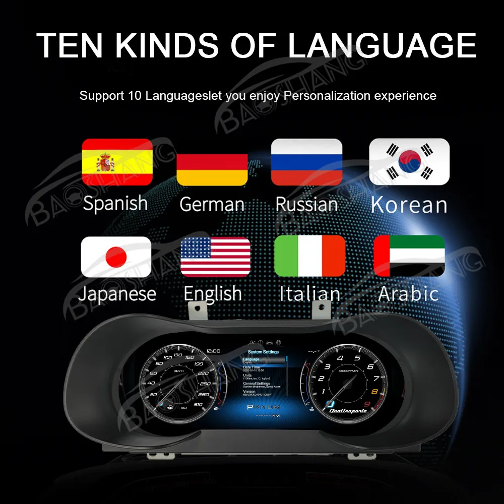Panel Instrumen Digital 12,3 Inci Untuk Quattroporte 2014-2022, LCD Dashboard Mobil, Speedometer, Kokpit Player