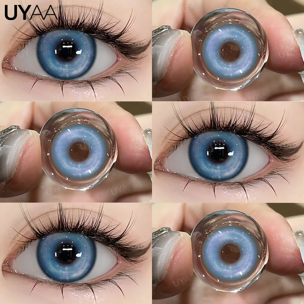 UYAAI Cosplay Kontaktlinse Schönheit Kosmetik Farbige Kontakte Schwarze Linsen Halloween Make-up Cosplay Weiße Linse Kreisblocklinse – Detail 12