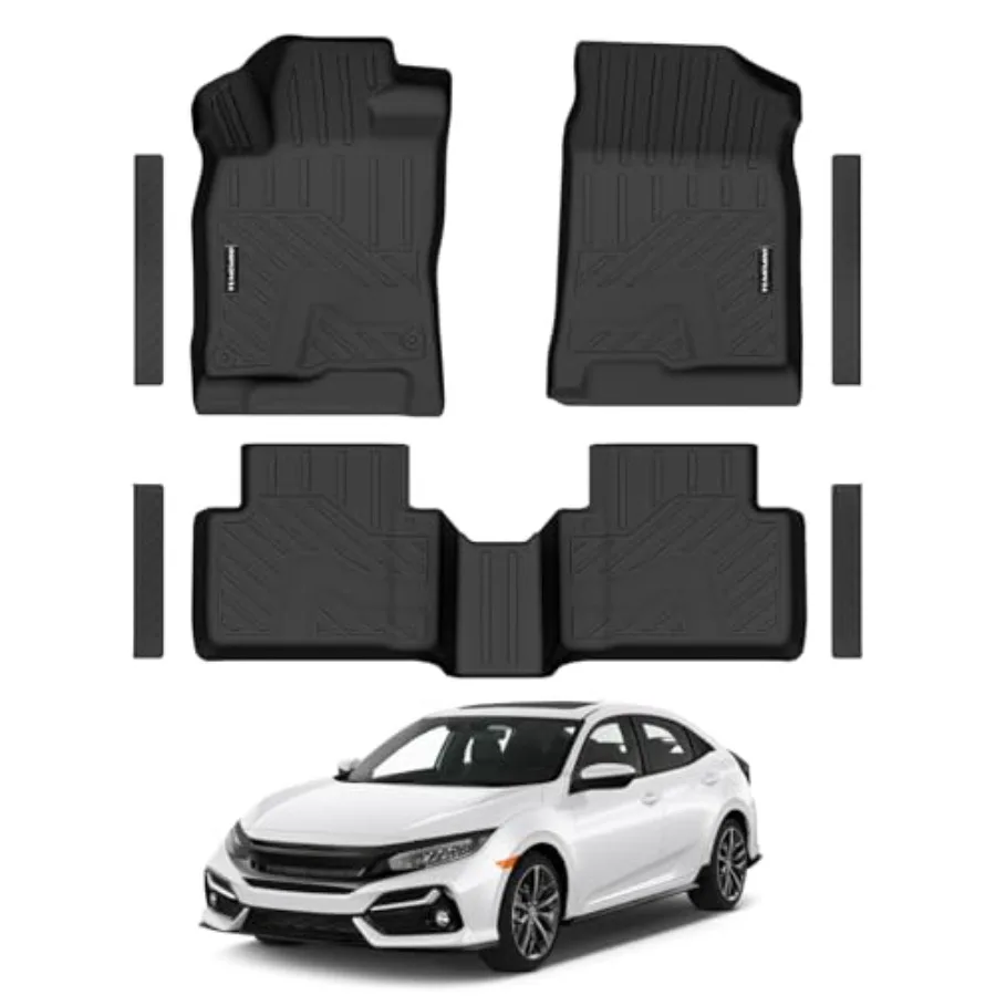 

Floor Mats for 2016-2021 Honda Civic Sedan/Coupe/Type R/Insight 2017-2021 Hatchback All Weather TPE Floor Liners Custom Fit for