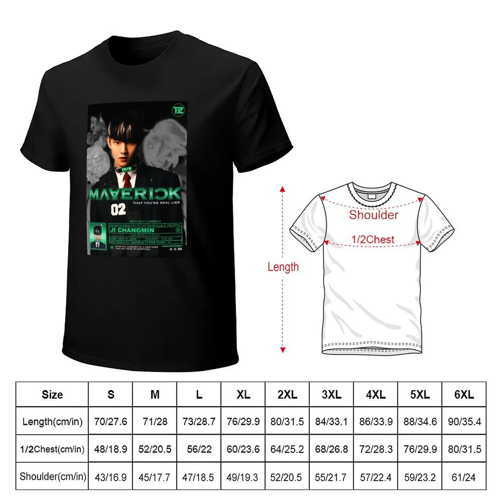 Q (Changmin) Maverick ! [The Boyz] T-Shirt Comfortable Basic Crew Neck Tee