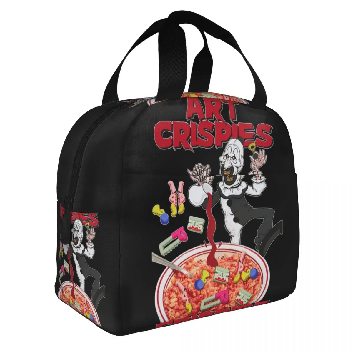 Art Crispies Terrifiers Halloween Horror Movie Insulated Lunch Tote Bag for Women Resuable Thermal Cooler Bento Box Work Travel