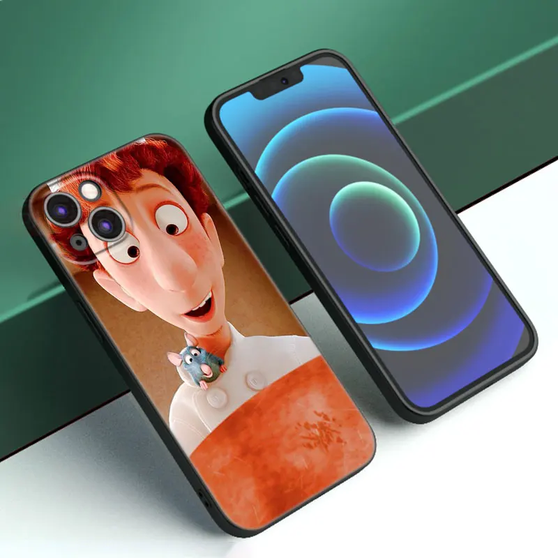 Disney Ratatouille Remy Black Silicone Phone Case For Apple iPhone 12 13 Mini 11 14 15 Pro Max 7 8 Plus X XR XS SE 2020 2022