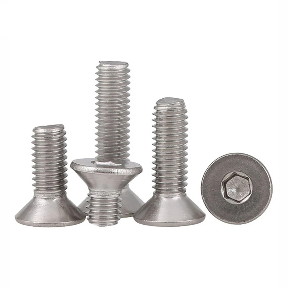 DIN7991 1/4'' 5/16'' 3/8'' 1/2'' UNC Thread SUS304 A2-70 Stainless Steel Countersunk Head Hex Socket Allen Key Screws