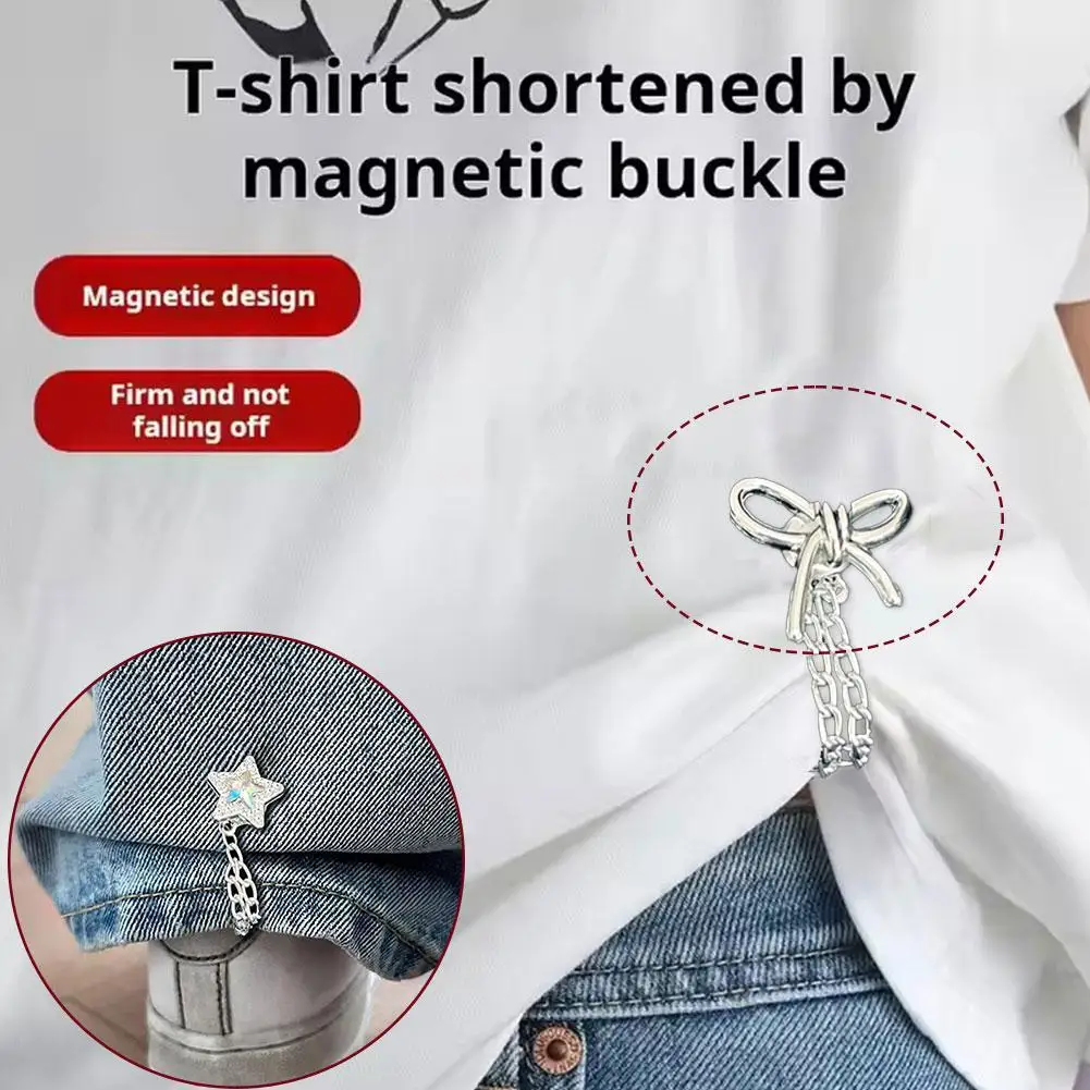 متعددة الوظائف مشبك الملابس المغناطيسي الملابس تي شيرت ثابت سحب الكفة مشبك هيم المشبك تبويب المشبك الساق بنطلون سلسلة المغناطيسي Y0B1