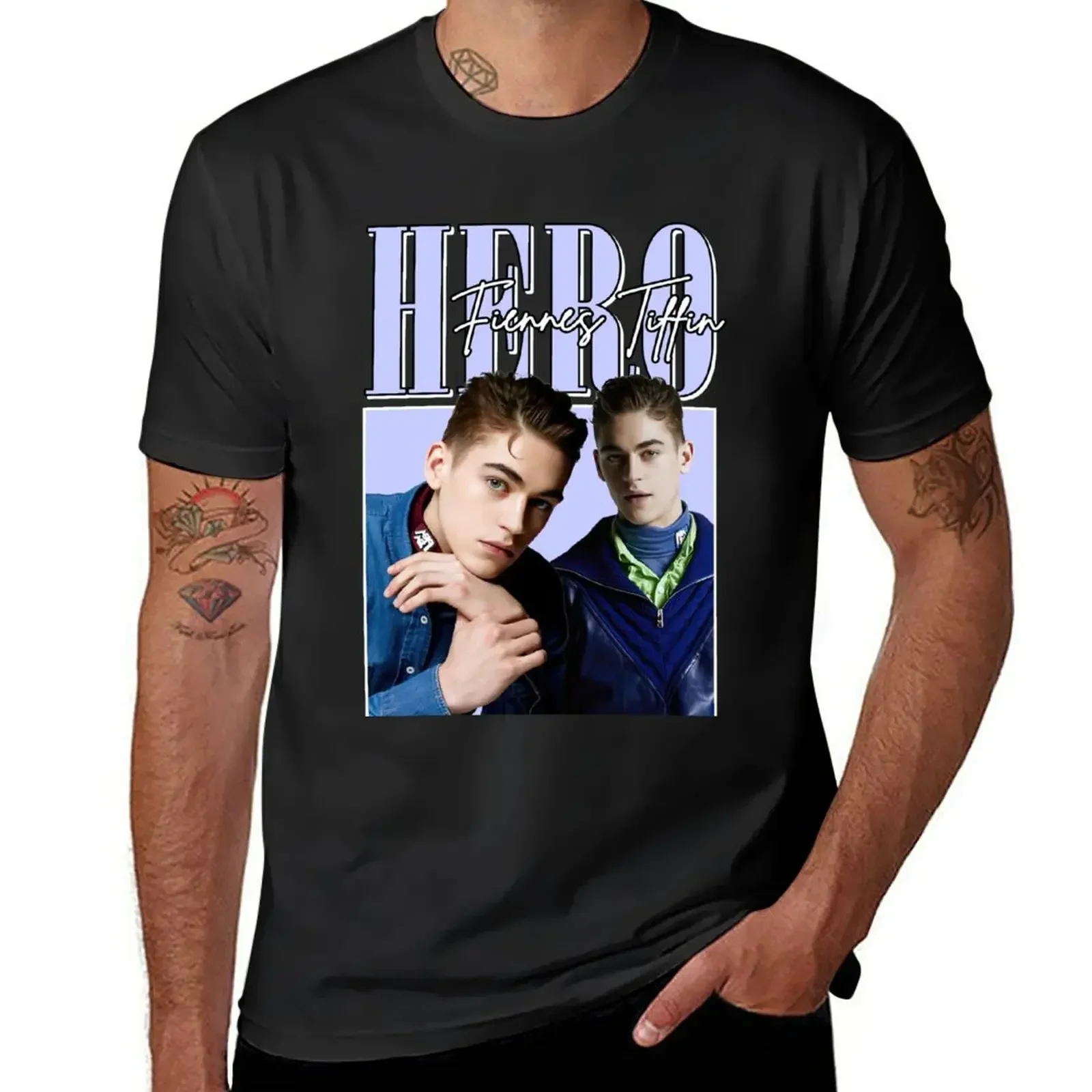 Hero Fiennes Tiffin 90’s Vintage T-Shirt graphics Aesthetic clothing mens big and tall t shirts