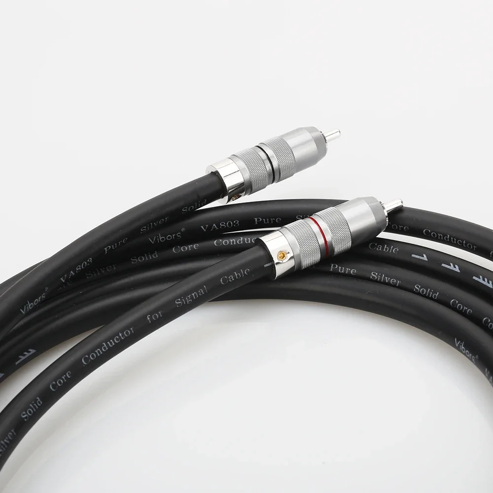 Viborg VA803 High-End Pure Solid Silver Premium Audio Interconnect Cable Phono Stereo Analogue RCA