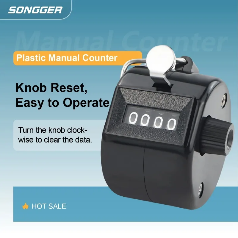 Hand Press Four-digit Counter Plastic Color      Point Counter