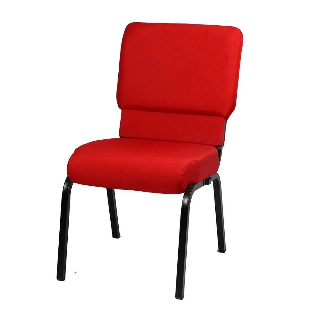 50pcs Factory direct sale stackable copper metal frame red chairs for church lecture event banquet