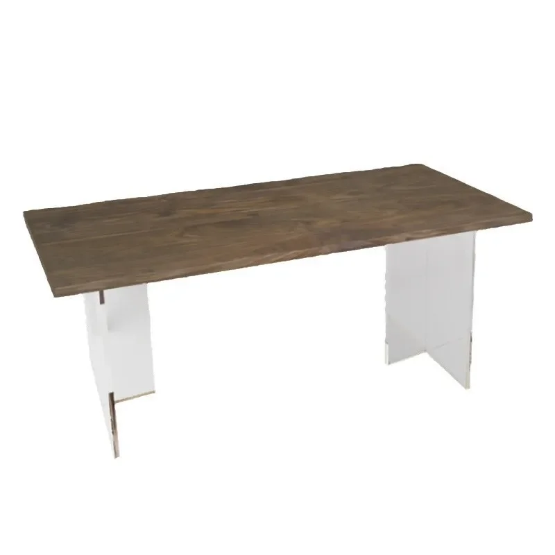 North American black walnut dining table acrylic suspended desk
