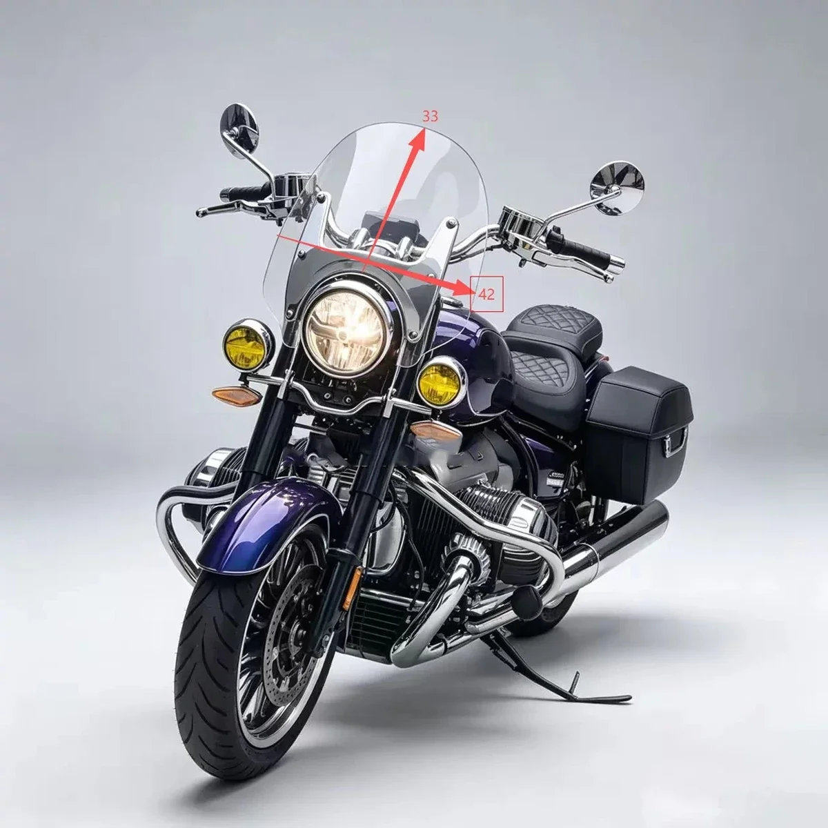 【Precise Fit】Motorcycle front windshield lens modification small windshield（No Bracket）Fit For BMW R18 R 18 Dreammaker