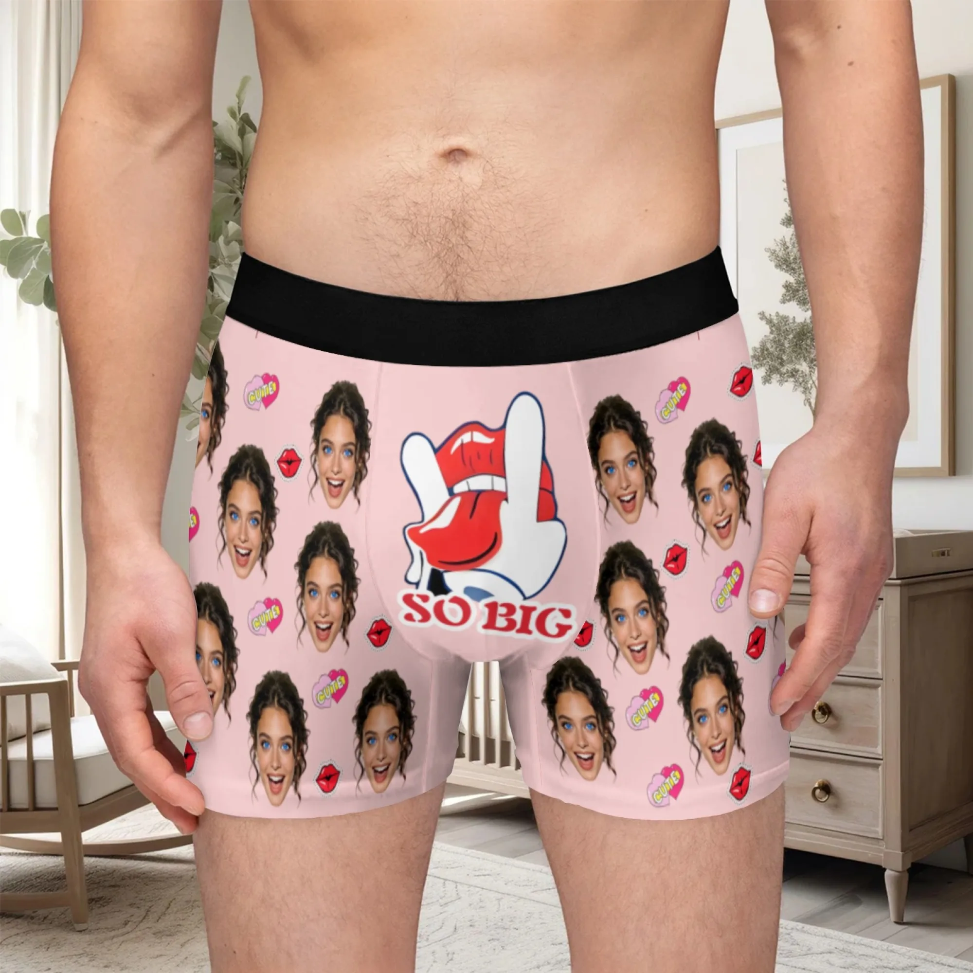 Personalized Face Photo Underwear Custom Heart Boxer Briefs Custom Men Valentine's Day Gift For Husband Anniversary