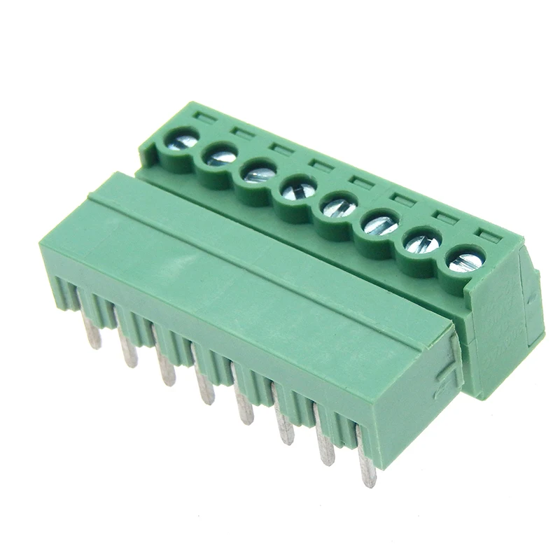 5SETS 15EDG 8pin 3.81MM pitch RIGHT ANGLE screw terminal block connector 3.81 8pin PLUG + bending PIN HEADER SOCKET for pcb