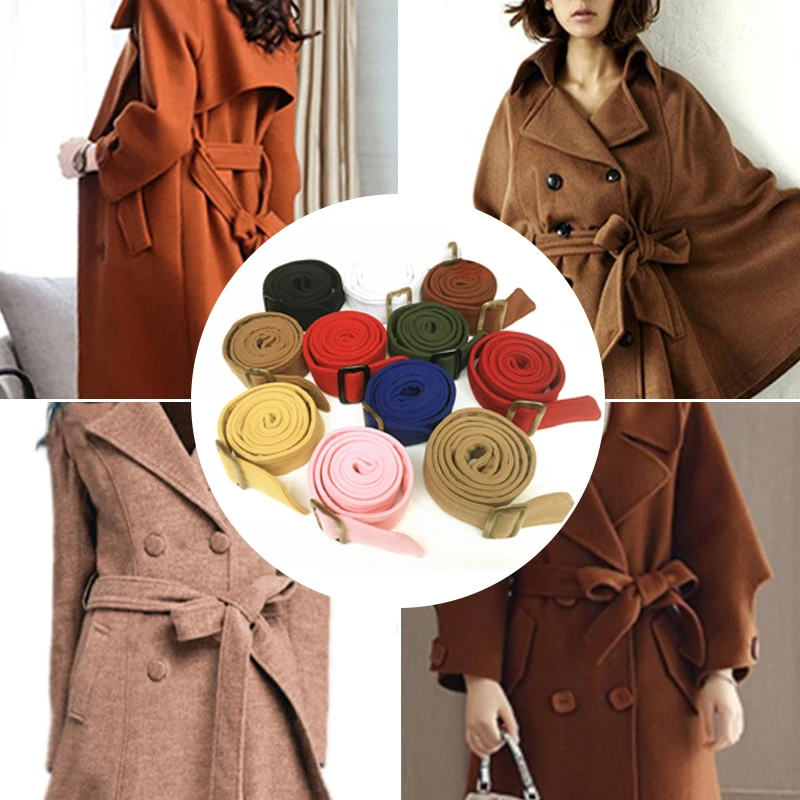 170/200cm Unisex Faux Wool Coat Belt Trench Sash Tie Strap Classic Vintage Faux Wool Belt Tie For Overcoat Jacket Dress Decor