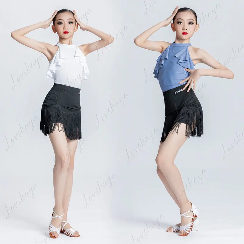 

Одежда для латинских танцев, тренировочная одежда для девочек, летняя танцевальная одежда, новая детская одежда с открытой спиной, черная