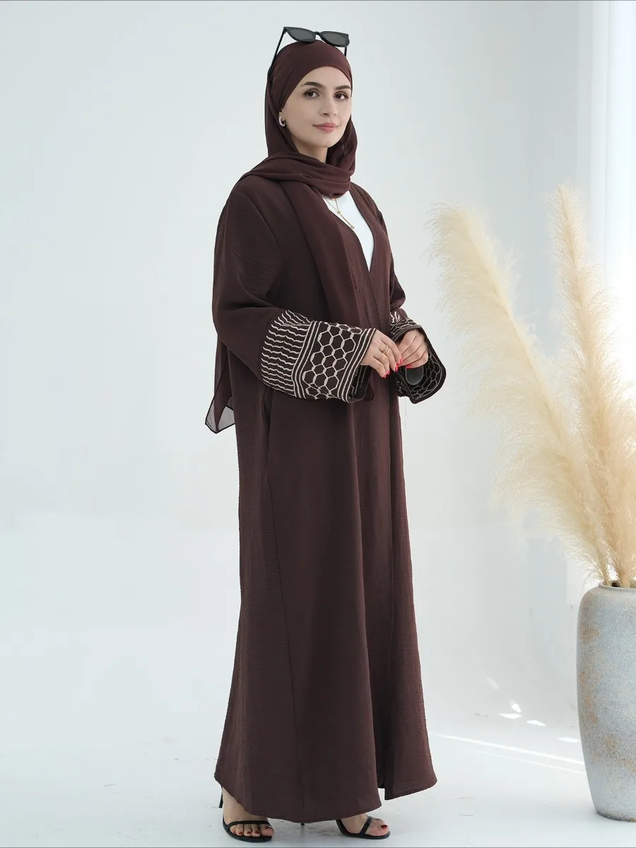 Muslim Vestidos Women Dresses Jalabiya Ramadan Eid Abaya Cardigan Lace Up Long Robe Arab Morocco Dubai Abayas Kaftan Islam