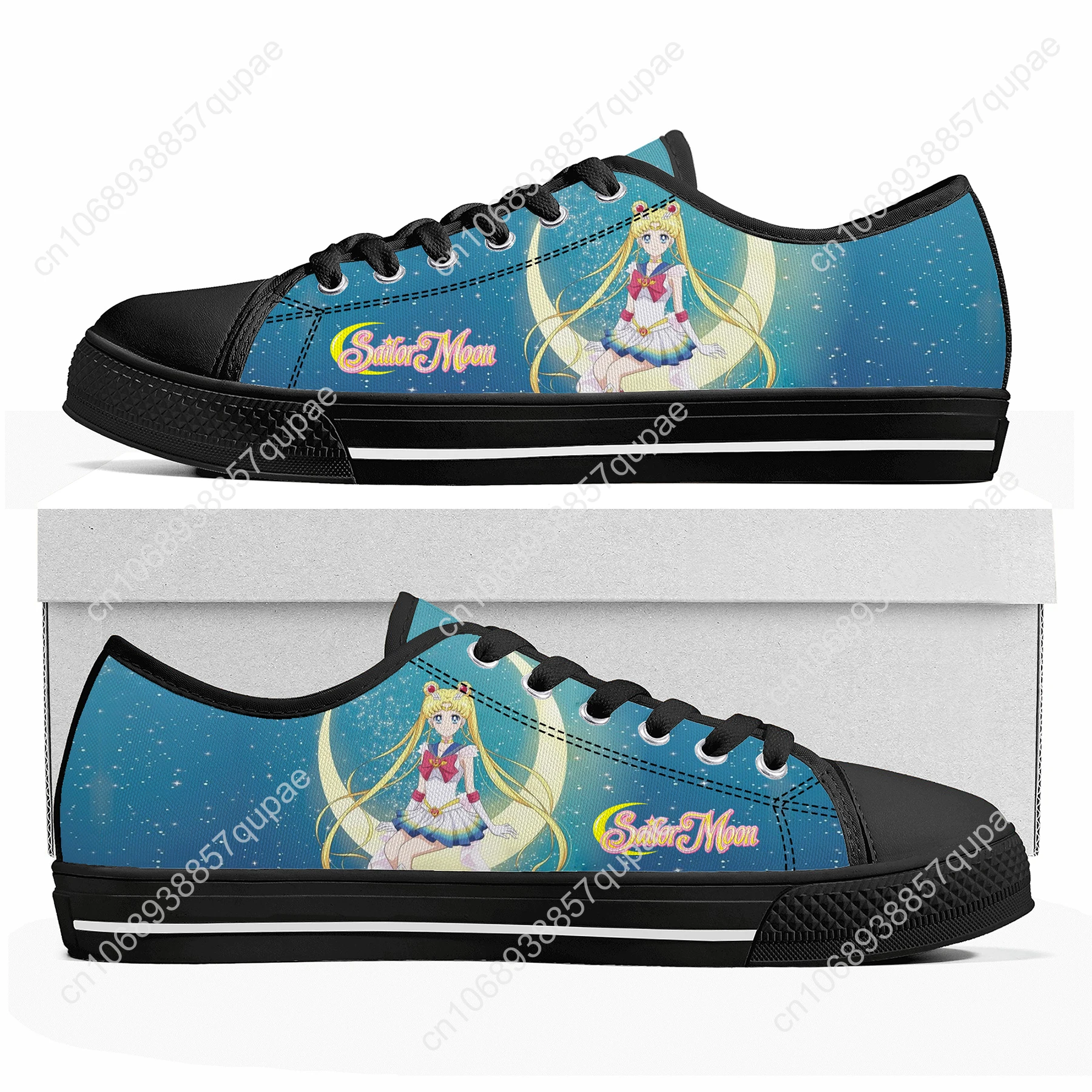 Anime Moon Manga Cartoon Sailor Low Top High Quality Sneakers Mens Women Teenager Canvas Sneaker Casual Couple Shoes Custom Shoe