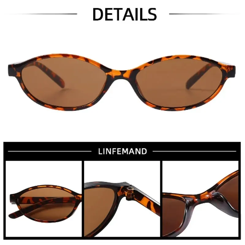 Women's Leopard Brown Sunglasses Fashion Brand Small Frame Sun Glasses Ladies Retro Oval Eyewear Retro Colorful Shade Eyeglass