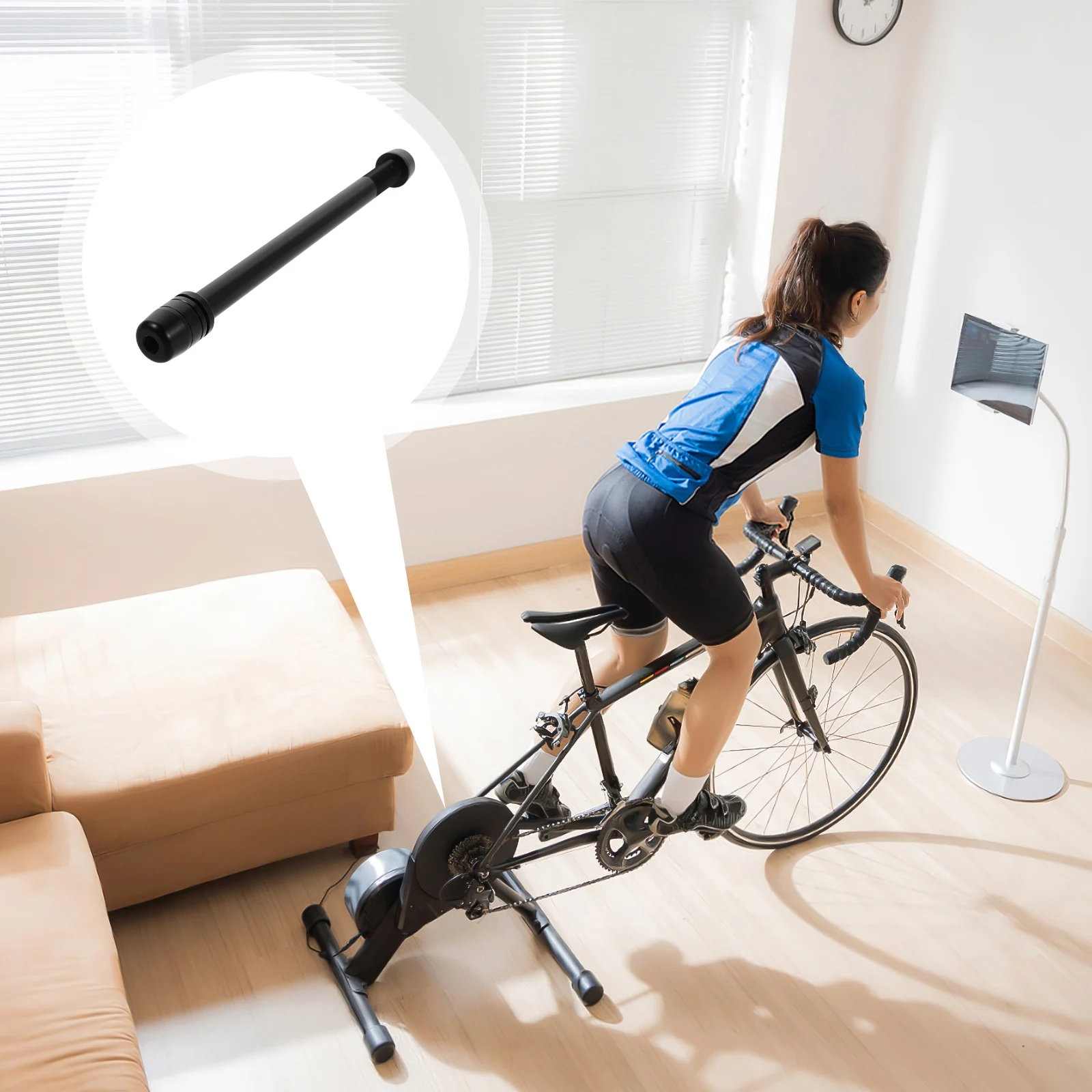 

Aluminum Alloy Thru Replacement Sturdy Bike Wheel For Mountain Road Bikes Front Fork Axle Easy Install Durable Bicycle Accessory