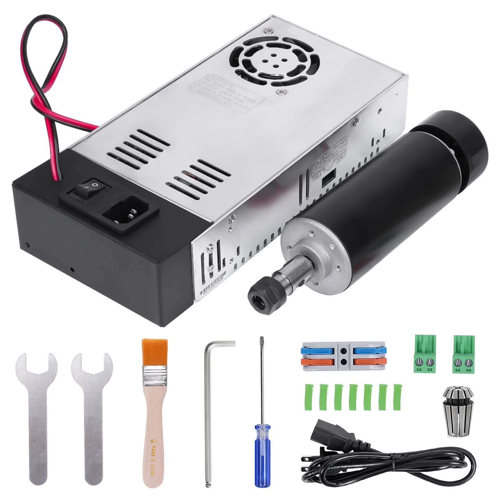 

48V DC 500W Spindle Motor Kit 12000 RPM High Speed ​​Power Supply CNC Engraving Machine Modification Accessories