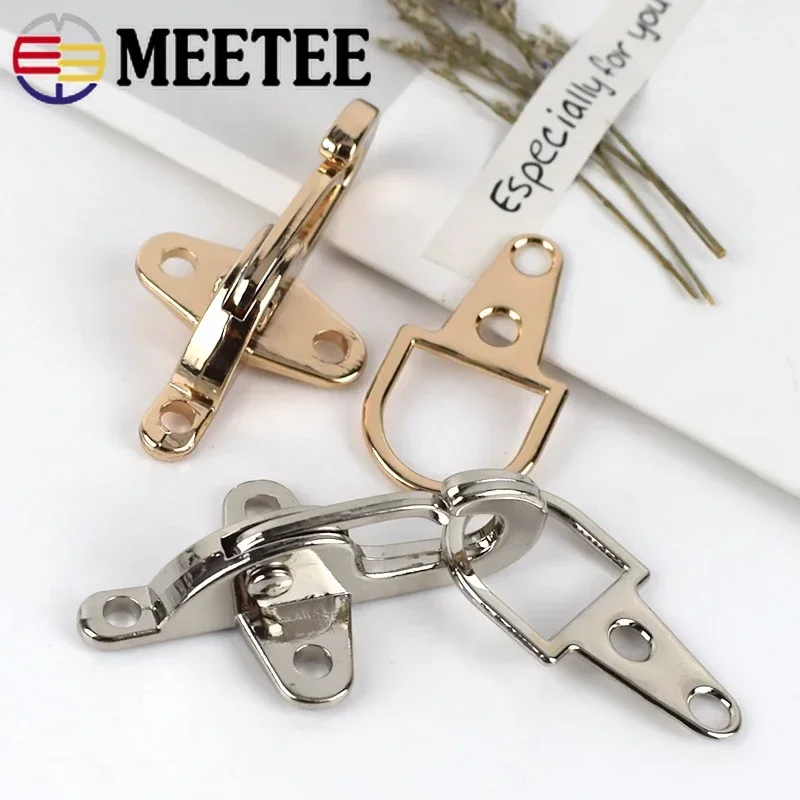 Meetee 5/10Pcs Metal Garment Hook 4/5cm Bag Connector Clip Buckle Belt Clasp Webbing Coat Button DIY Hardware Sewing Accessories