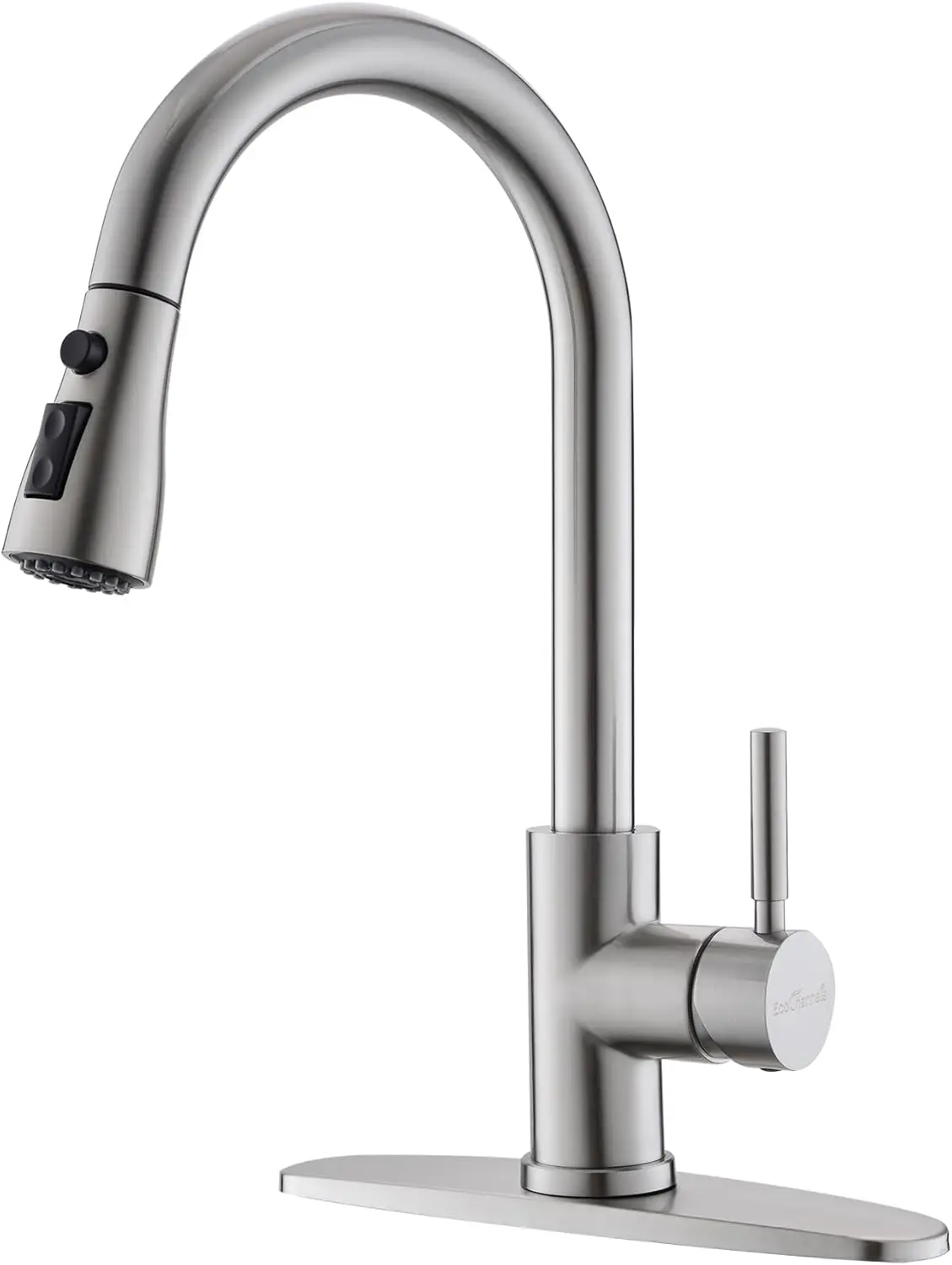 

Single Handle Brushed Nickel Pull Down Sprayer Kitchen Faucet for Sink Utility Bar