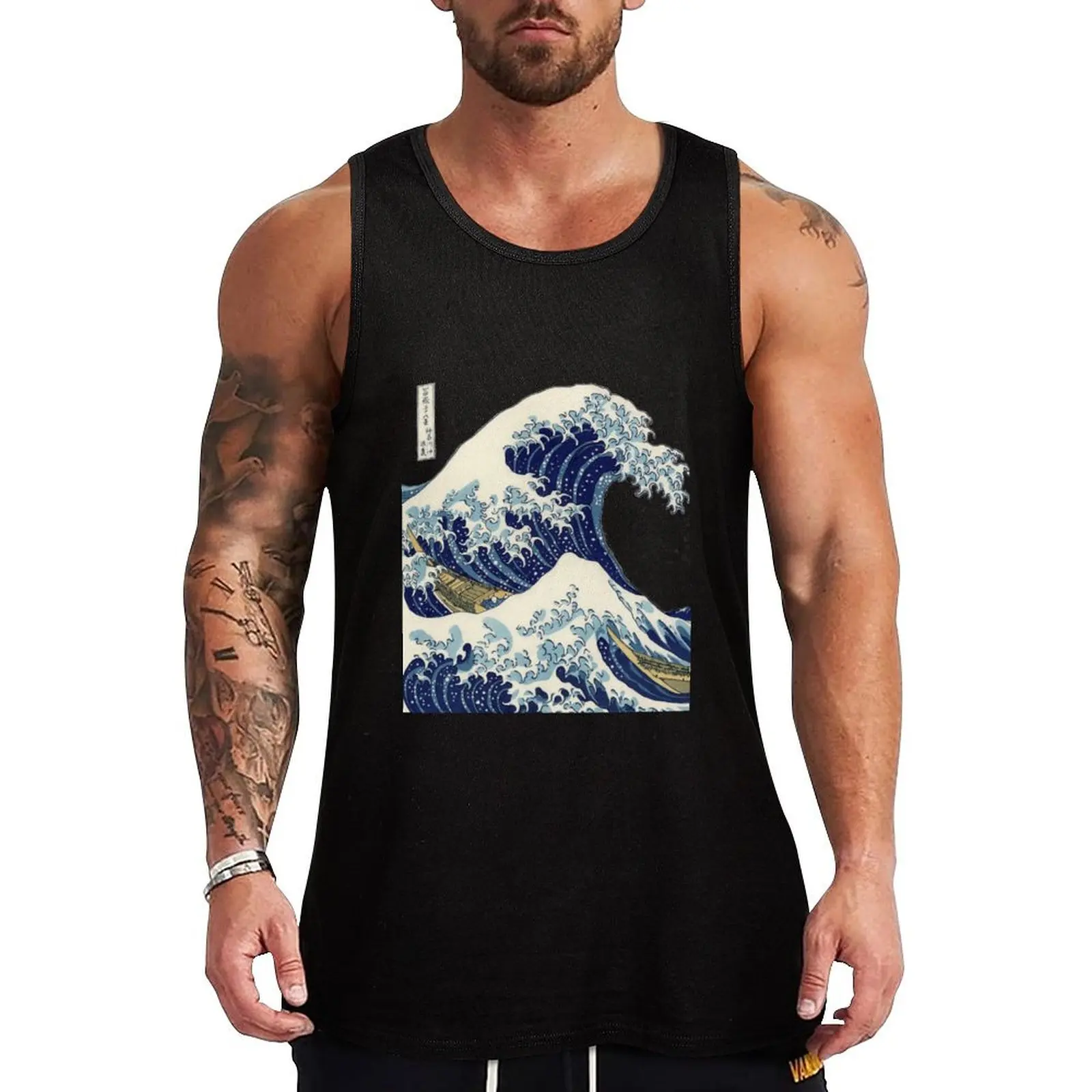 

The Great Wave Off Kanagawa Transparent Tank Top men clothing clothing men vest for men Sports shirt man