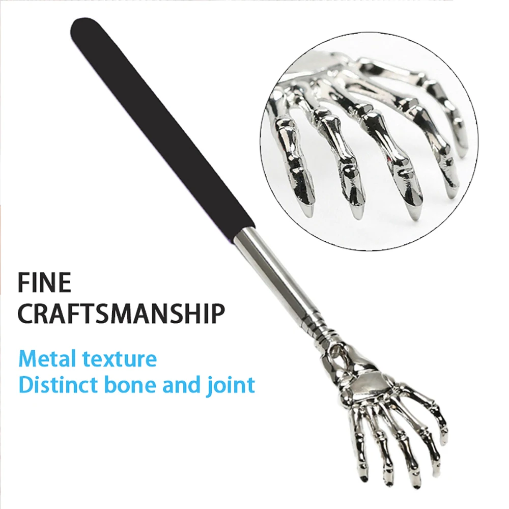 

Skull Palm Telescopic Back Scratcher Massager Backslap with Rubber Handles For Decompression Hand Stick Extendable Itch Stick