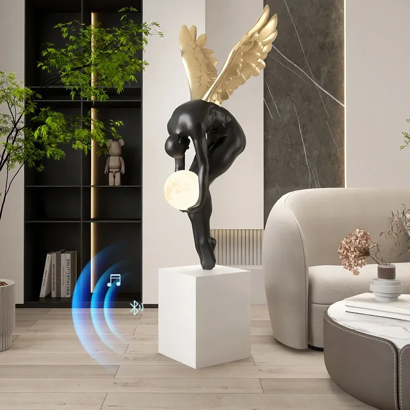 Home Decoration Nordic Resin Statue Light Luxury Bluetooth Speaker Angel Office Home Decoration Accessories Gifts Resin Crafts
