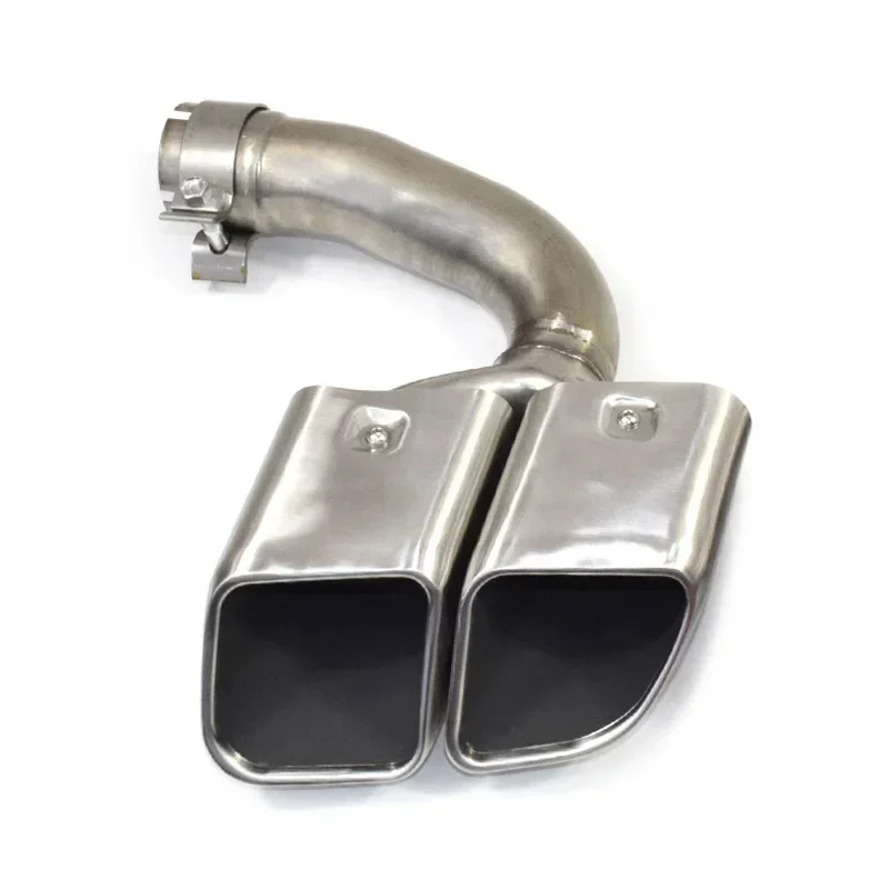 SYPES silver Exhaust Pipe 304 Stainless Steel Muffler Tip For Porsche Cayenne Turbo 2018-2020 Exhaust Square Tailpipe