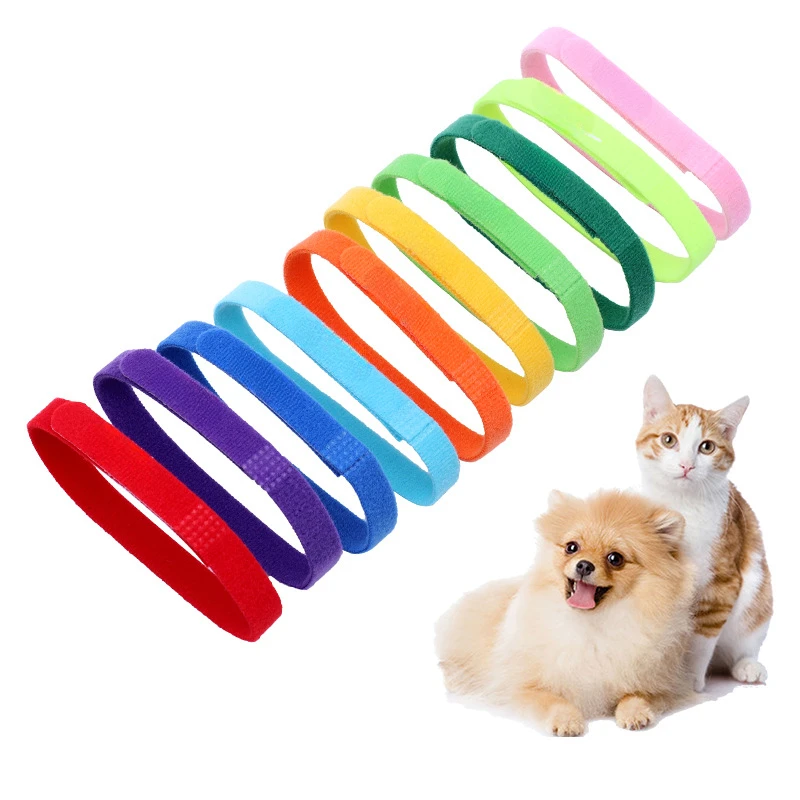 12 Pcs/Set Newborn Pet Collar Puppy Identify Collar Adjustable Nylon Small Pet Dog Collar Kitten Necklace Whelping Puppy Collars