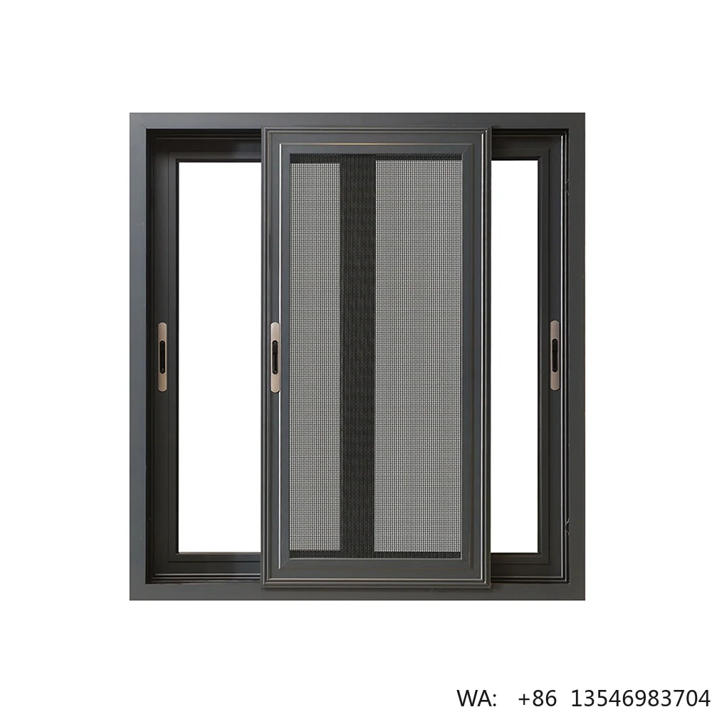 

Energy Efficient Slide Design Bulletproof Glass Windows Aluminum Framed Sliding Window With Sliding Flyscreen