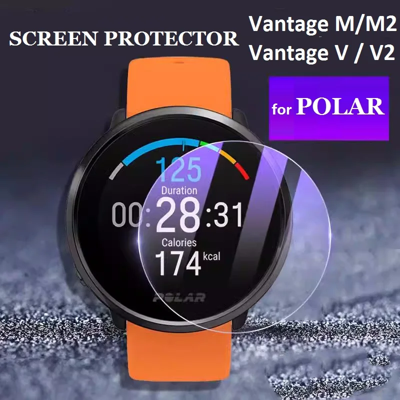 5PCS Screen Protector for Polar Vantage V3 V2 Smart Watch Tempered Glass Protective Film for POLAR Vantage M2 / M