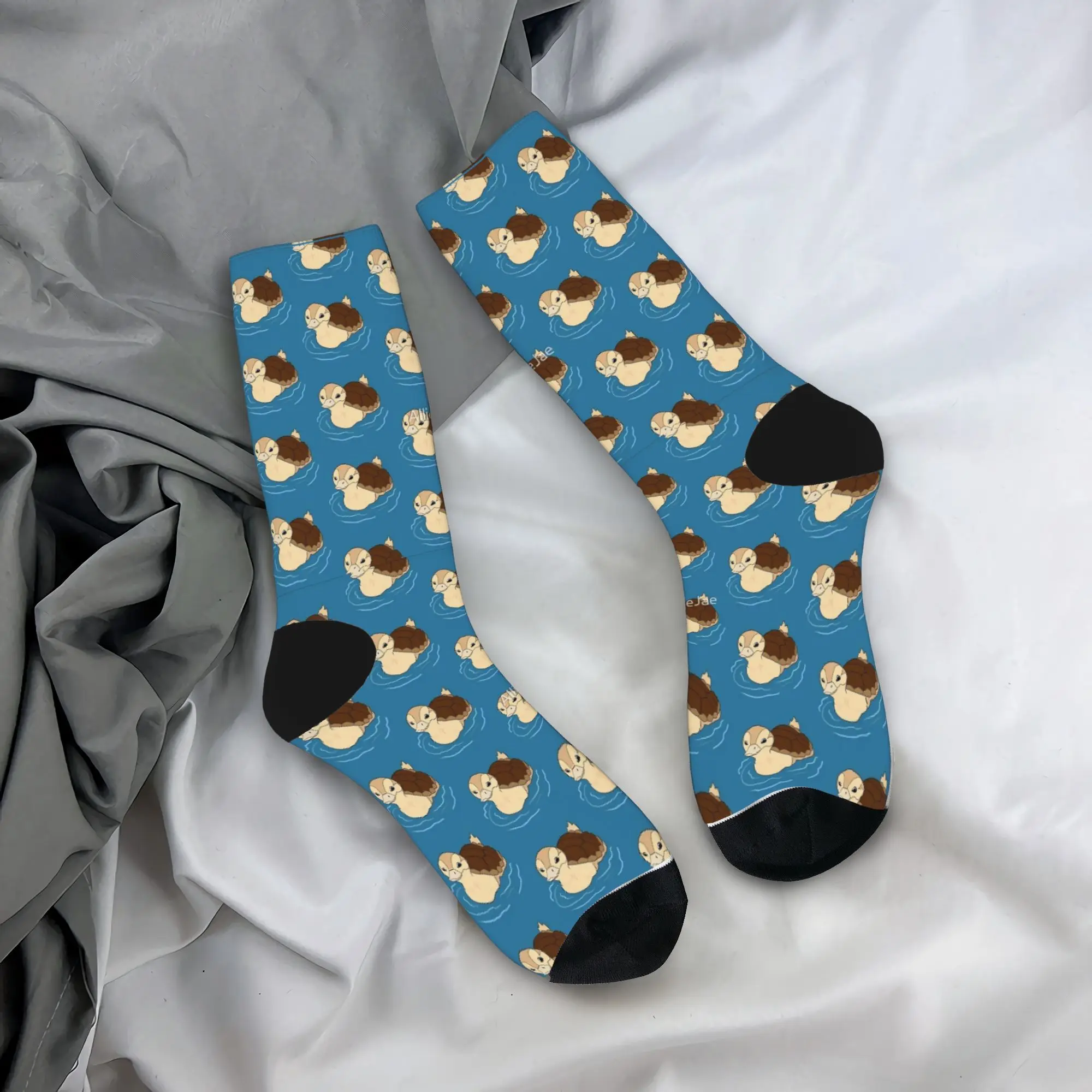 Turtle Duck Avatars Airbender Socks  Gothic Stockings Unisex Men High Quality Skateboard Socks Autumn Design Anti-Slip Socks