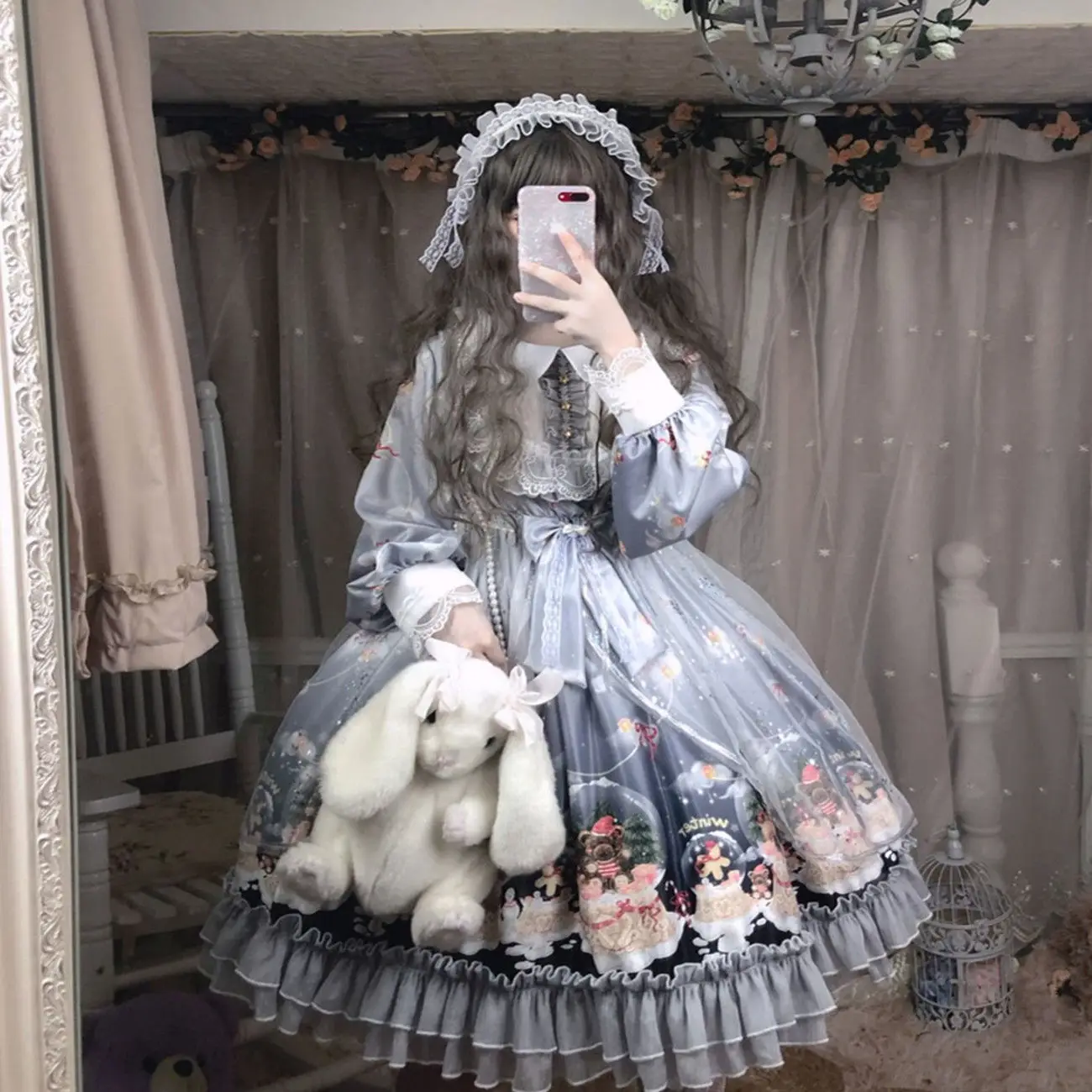 Plus größe lolita kleid Mädchen Halloween Cosplay Katze Ohren Mit Kapuze Mantel Strap Kleid Gothic Frauen Party Kawaii Kleider