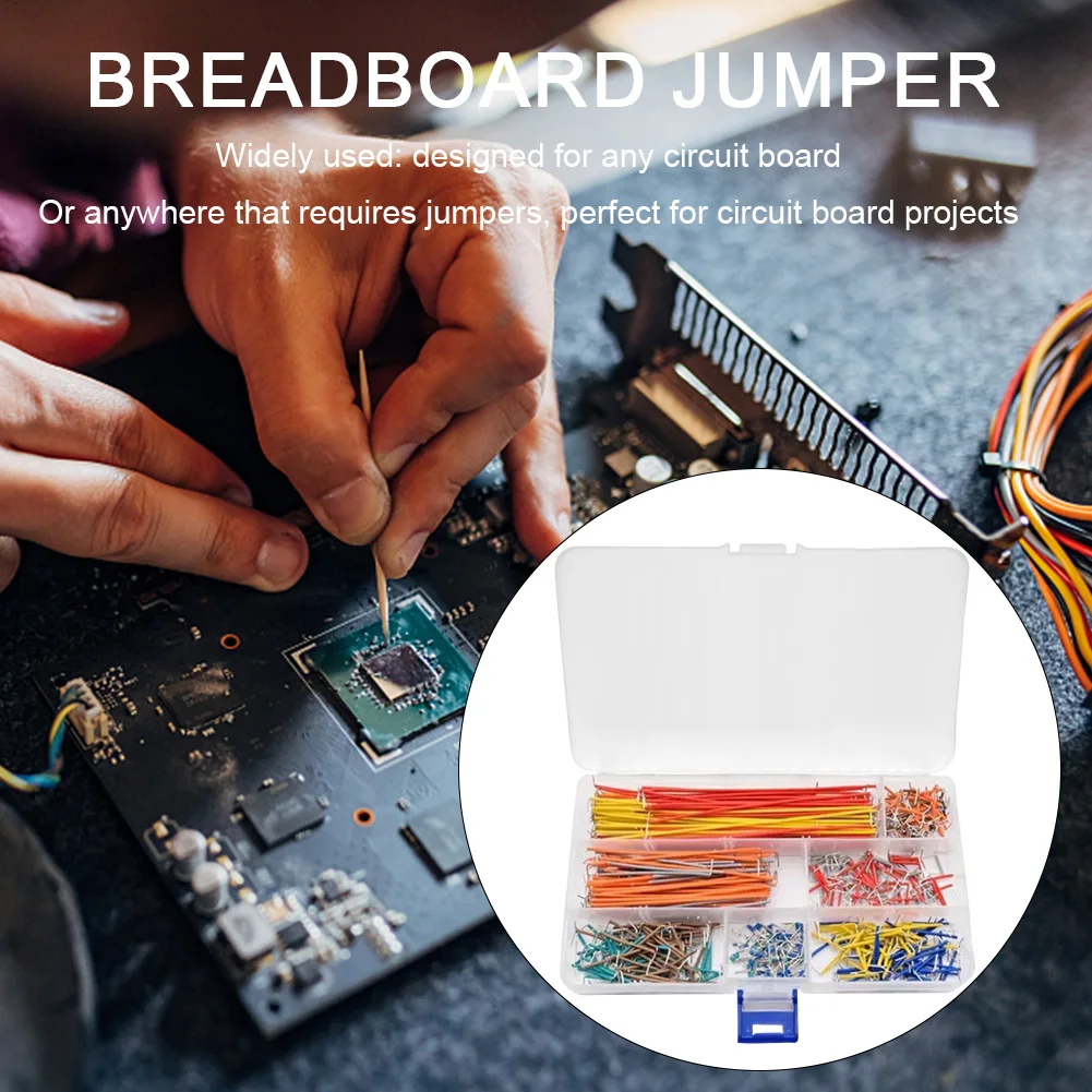 140/560/840 Jumper Wire Kit with Clear Box Breadboard Jumper Wires U Shape 14 Lengths for PCB Bread Board Prototyping Circuits