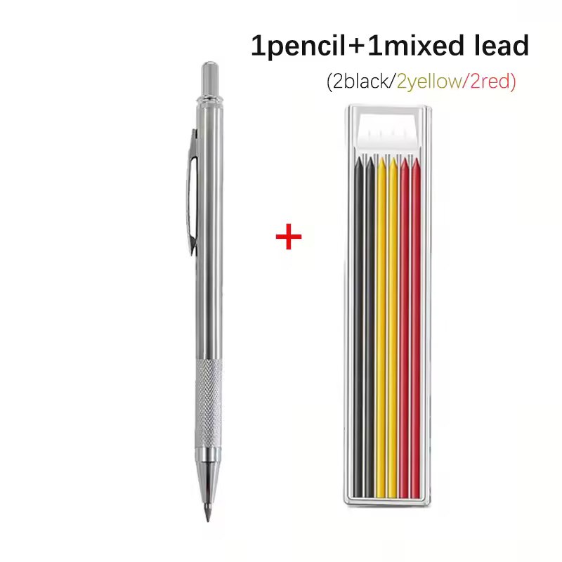 2.8mm Solid Woodworking Automatic Pencil Set with 2B Multicolor Lead Core Deep Hole Marking Architectural Design Marking Pen - Image 12