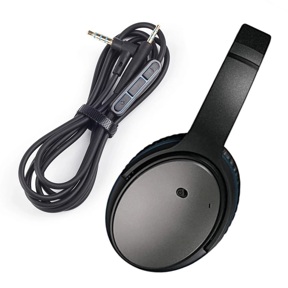 Replacement Audio Cable Cord 3.5mm To 2.5mm with Inline Mic Volume Control Audio Cable Headphone Cable for Bose QC25/QC25i