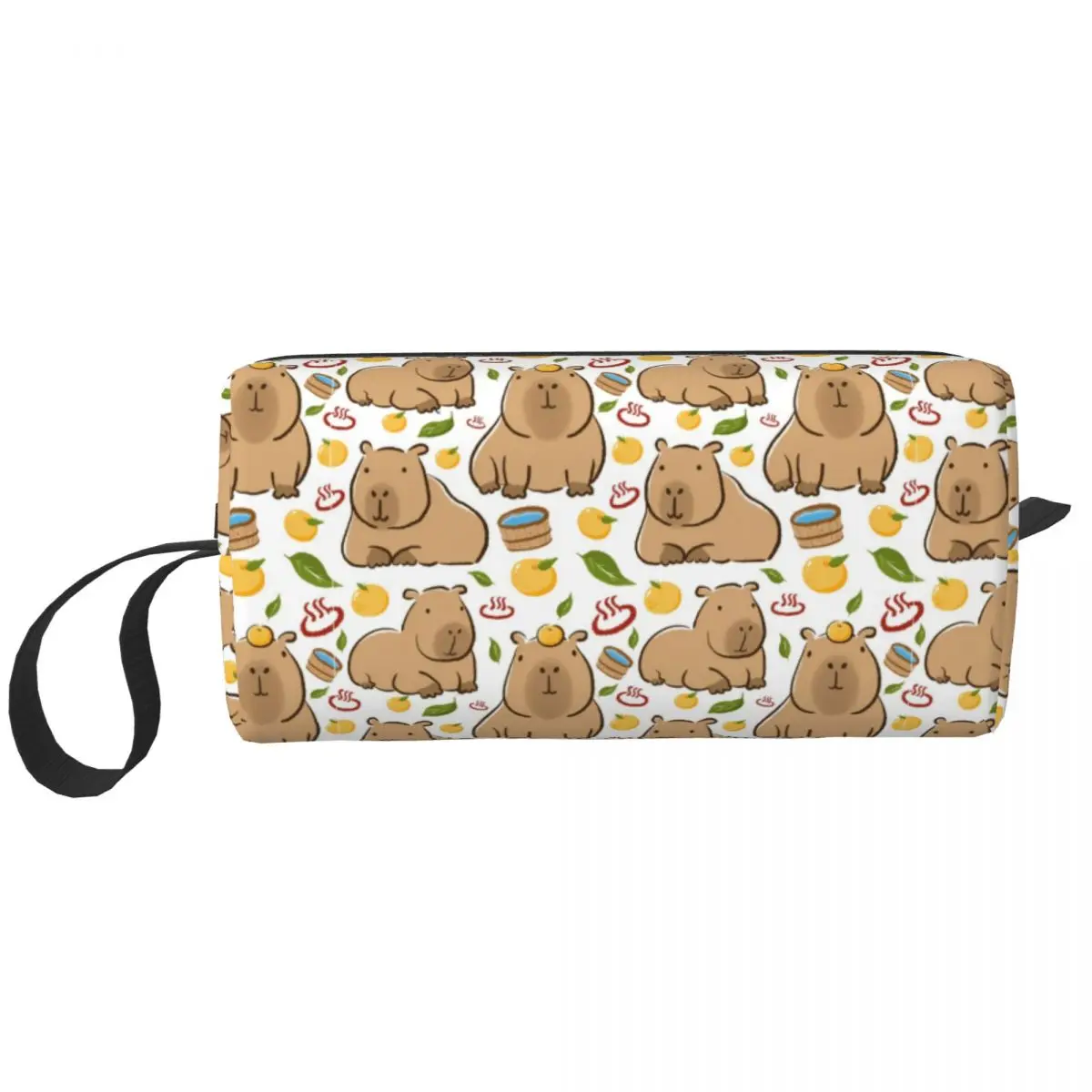 Capybara Yuzu Onzen Bath Pattern Makeup Bags Men Cosmetic Bag Trend Travel Pouch for Purse Storage