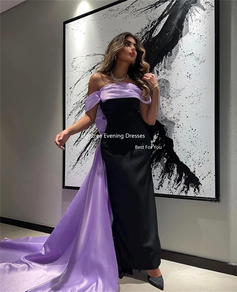 Eightree Vintage Prom Dresses Stain Strapless Bow Abendkleider Dubai Evening Gowns Long Party Event Dress Robes De Soirée 2024