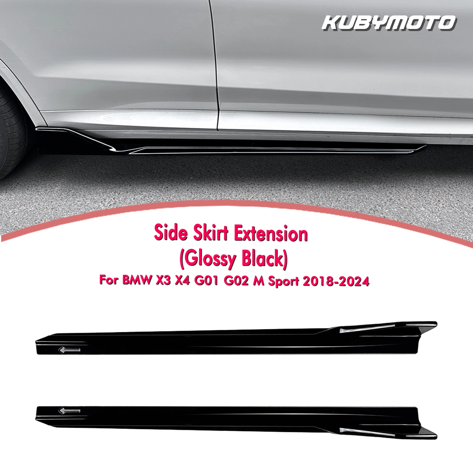 

2 шт. автомобильная боковая юбка, удлинитель губ, нижний сепаратор, сплиттер, спойлер для BMW X3 X4 G01 G02 M Sport 2018-2024
