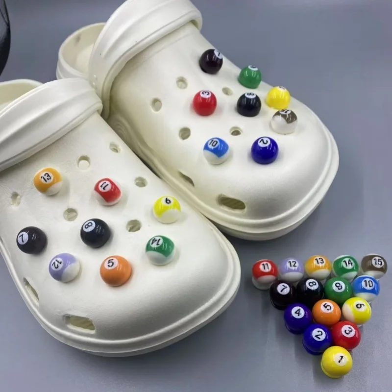 

New Funny JIBBITZ DIY detachable billiard buckle accessories for Hole Bags Hole Shoes etc for Clogs Shoes Xmas Party Gifts