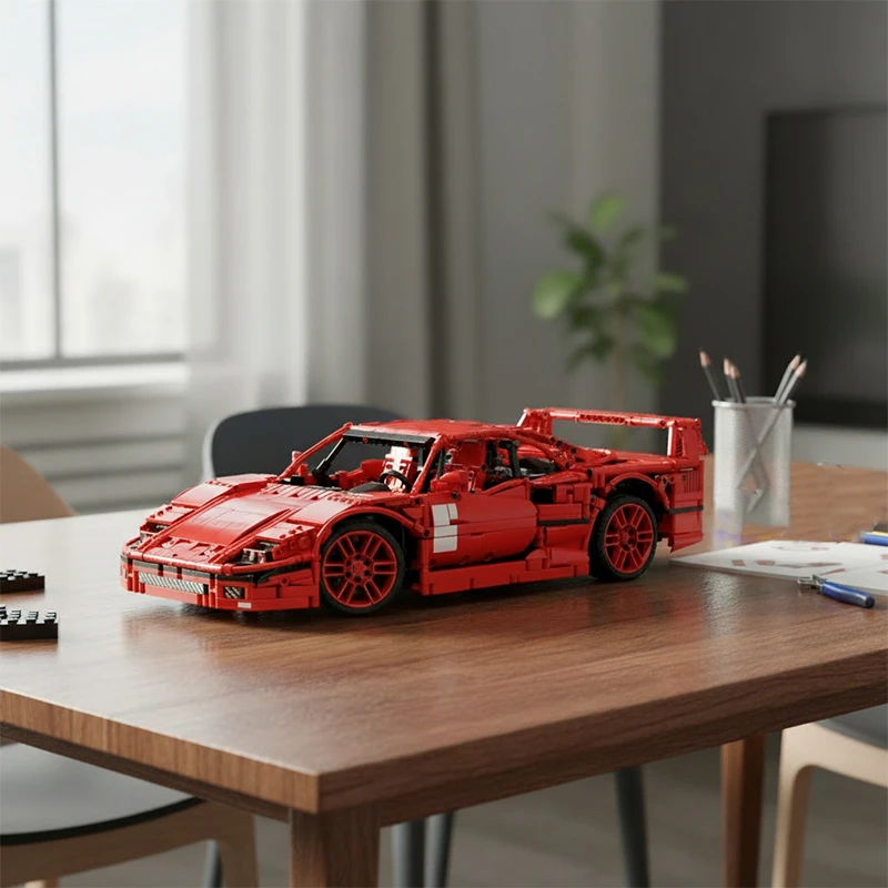 ชุดตัวต่อรถแข่งดริฟท์อัตโนมัติ F40 2688 ชิ้น ชุดตัวต่อรถสปอร์ตซูเปอร์คาร์สีแดงความเร็วสูง ของเล่นสำหรับเด็กผู้ชายและผู้ใหญ่