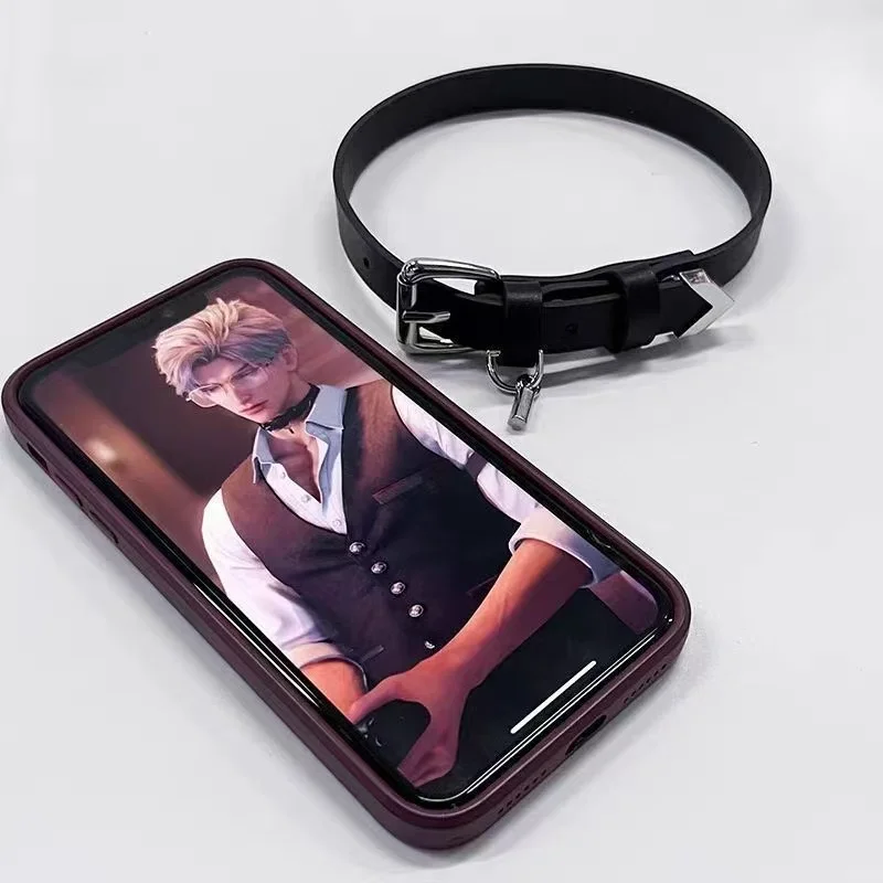 Love and Deepspace Game Sylus Pendant Cosplay Choker Unisex PU Chain Necklace festival Party for Women Men Props Accessory gift