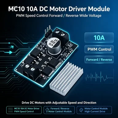 10A High-Power DC Motor Driver MC10, PWM Forward/Reverse Speed Regulation, 12-40V