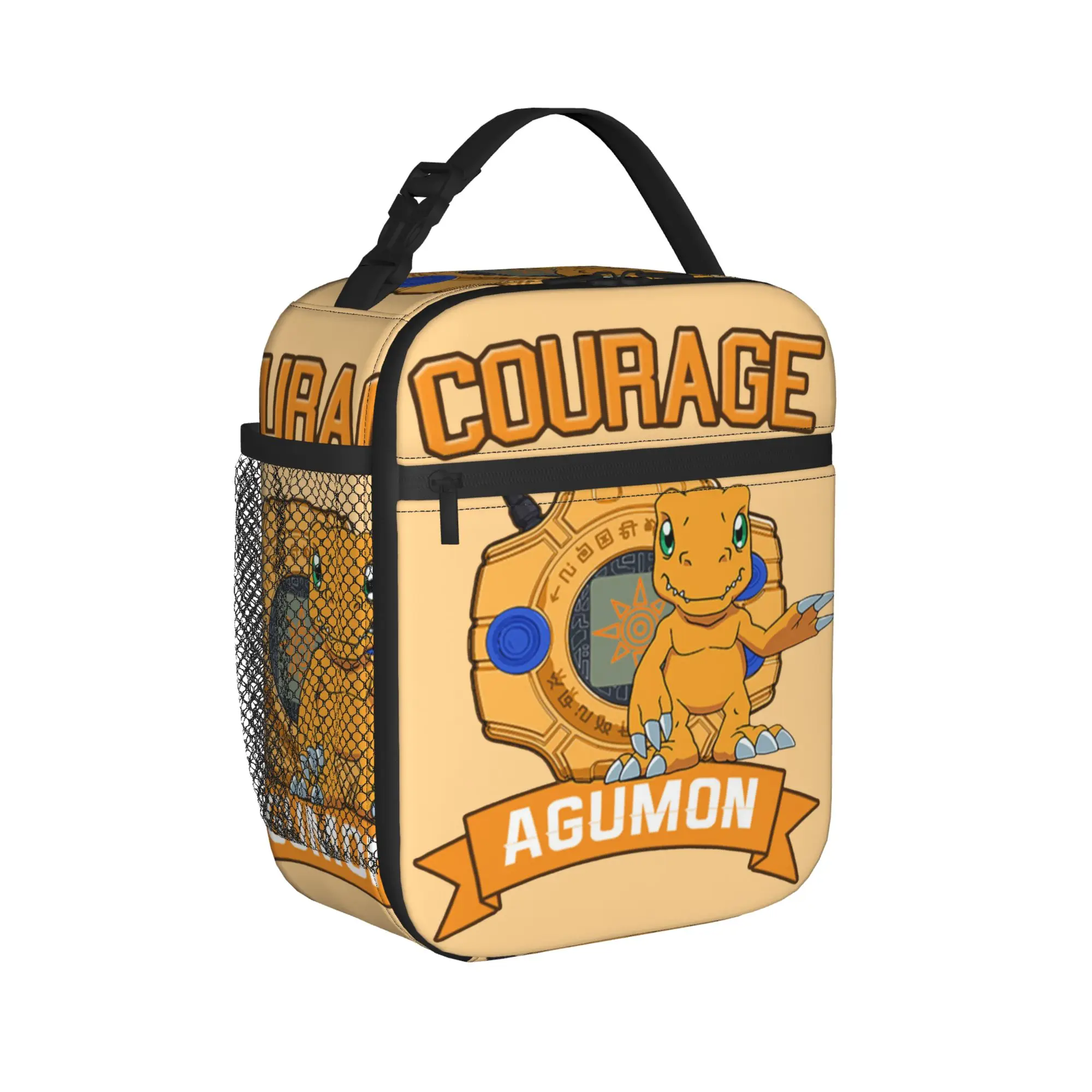 Agumon Insulated Lunch Bag High Capacity Digimon Nostalgic Lunch Container Thermal Bag Lunch Box Tote Office  Travel Food Bag