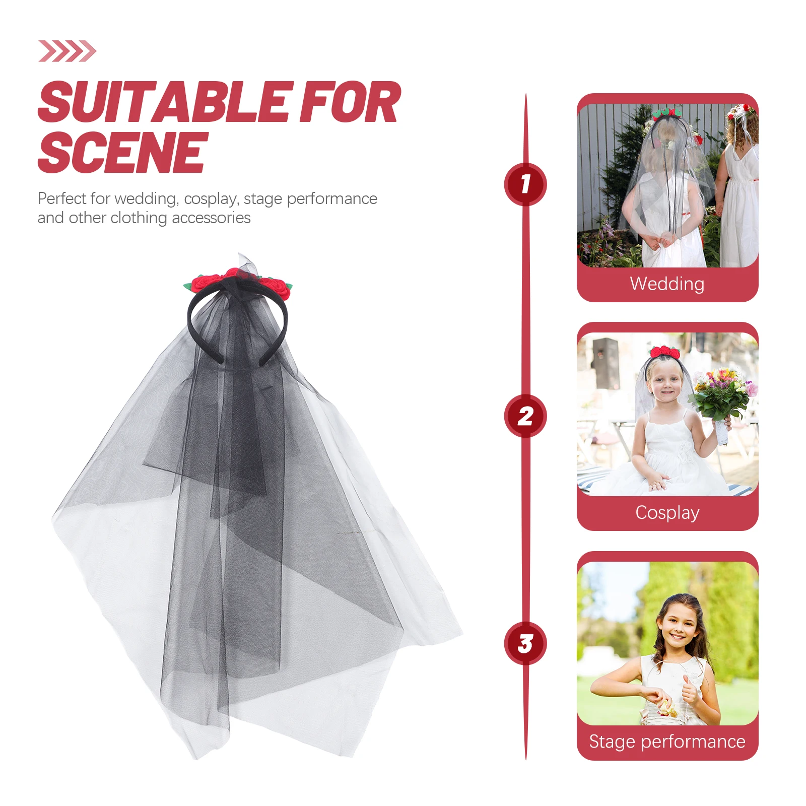 

Flower Girl Halloween Veil FG020 Stretchable Mesh Crown Women Accessories Wedding Party Costumes Halloween Headb s Goth